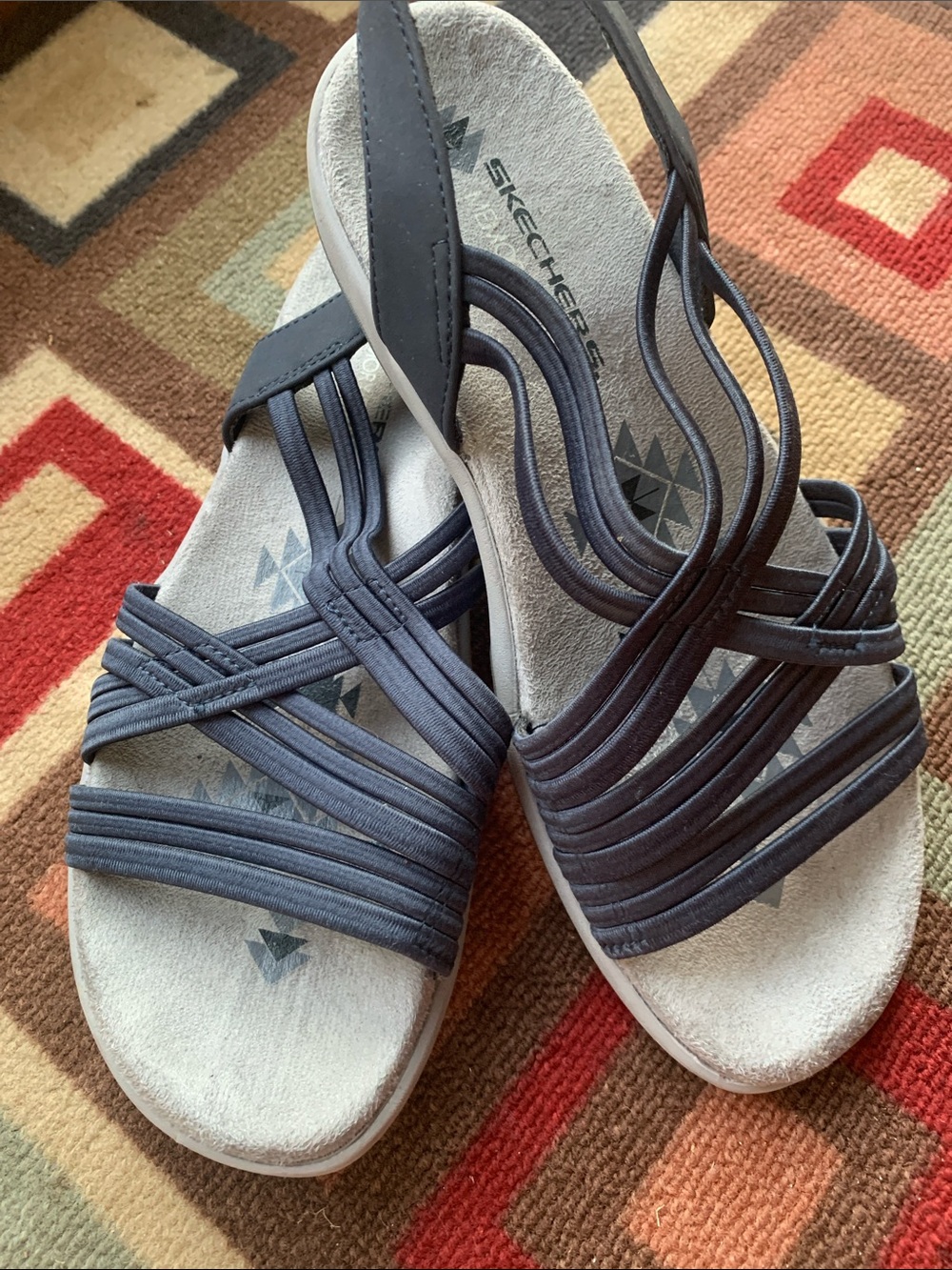Skechers Navy Multi-Strap Slingback Comfort Sandals